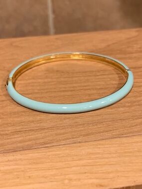 Gorjana Light Blue Enamel Bangle Hinged Bracelet